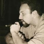 Joe celebratory cigar on engagement 2000