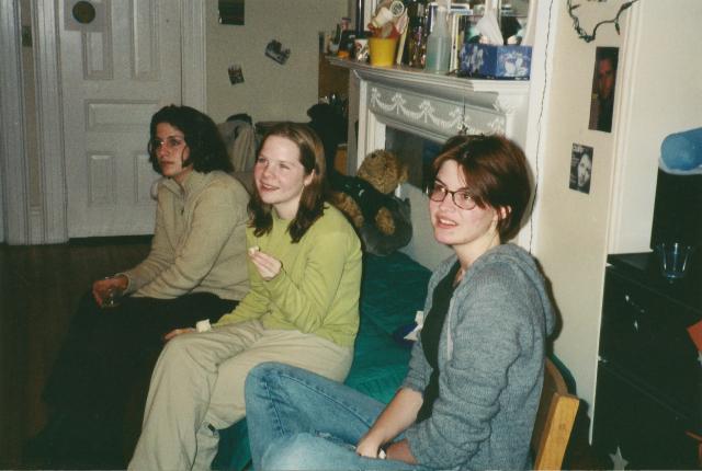 Nicole and Heather at wine party 2001