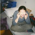 Jen hanging out in my room