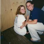 Pam and Mary work on the SED float