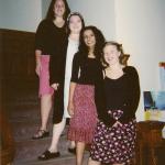 Roz, Erin, Radha and Nico getting ready for the Deans Host Dinner 2003