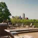 view of Boston from David Mugar Way rooftop