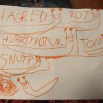 2017-07-24 Ben attempts to write out Harry Potter names - almost 6