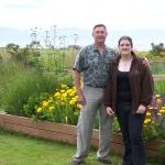 Portland - dad and me in gardens at Lavender Winds Farm