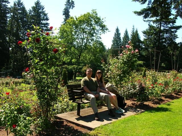 Portland - dad and Sam in rose gardens
