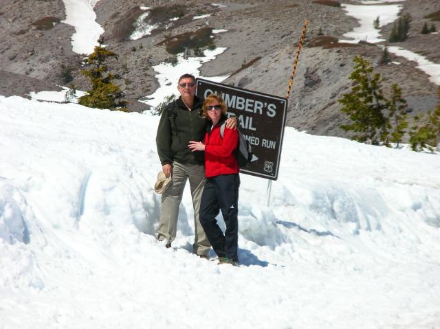 Portland - dad and Viv on Mt. Hood