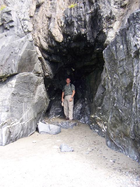 Portland - dad in sea cave
