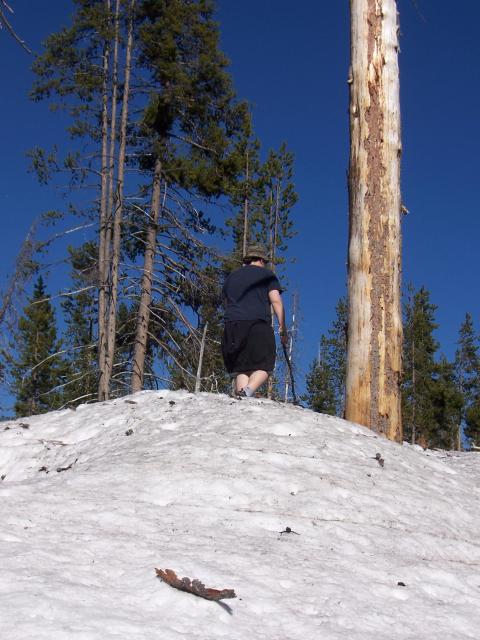 Portland - Jon on top of huge snow mound...in June