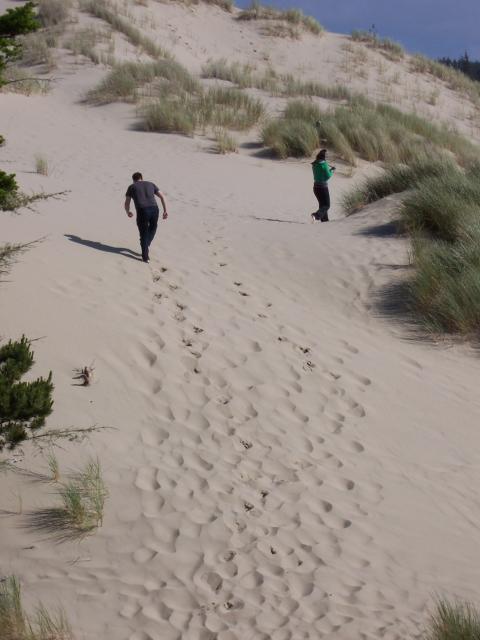 Portland - Sam and Dan after their roll down the hill