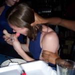 someone at the table was screaming - Caitlin, no!