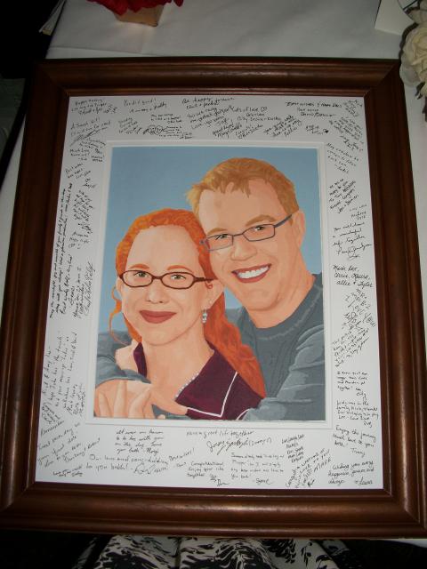 I'm so flattered that they used my painting as their guest book