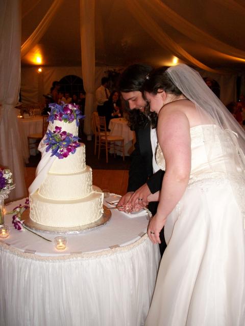 cutting the cake