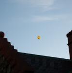 two giant yellow smiley face balloons just happened to float by after the ceremony...an auspicious sign, I think