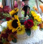 cake topper and flowers
