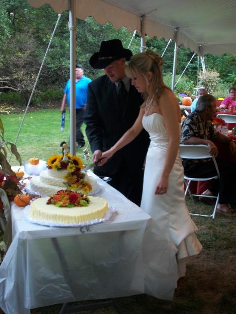 cutting the cake