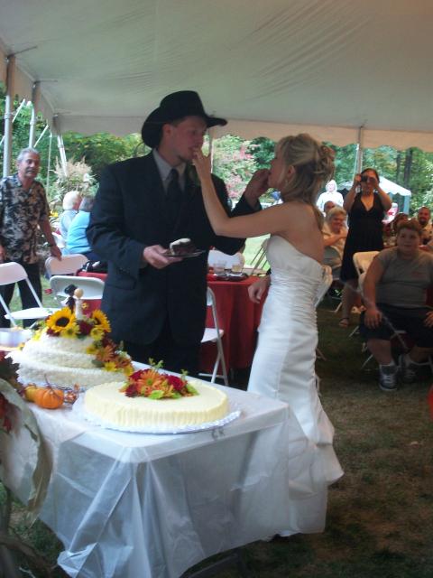 feeding each other cake