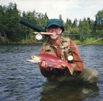dad fishing for sockeye salmon