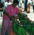 bean vendor, night market in Krau