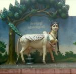 woman, cow, and peacock all in one, Batu Caves